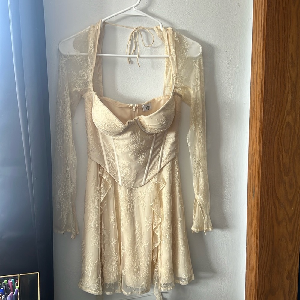 never worn cream dress either bustier style top
